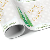 Bomen & Sneeuwvlokken Winter Kerstmis Cadeaupapier (Rol Hoek)