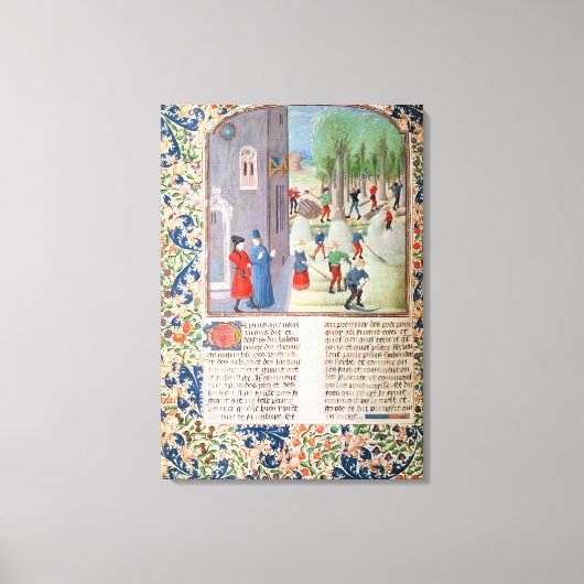 Bomen snijden en oogsten canvas afdruk (Voorkant)