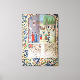 Bomen snijden en oogsten canvas afdruk