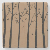 Bomen vallen aan stenen onderzetter (Voorkant)