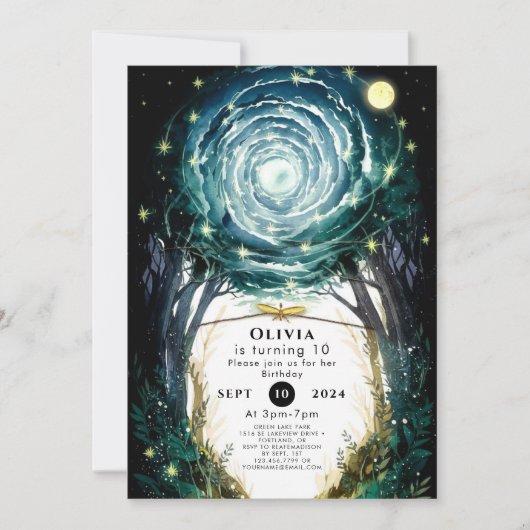 Bomen van Magic Woodland Verjaardag Kaart (Voorkant)