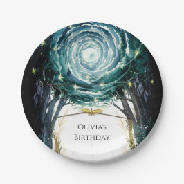 Bomen van Magic Woodland Verjaardag Papieren Bordje