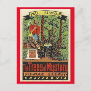 Bomen van Mystery Redwood Highway California Postc Briefkaart