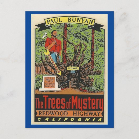 Bomen van Mystery Redwood Highway California Postc Briefkaart (Voorkant)