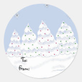 Bomen van wit ronde sticker (Voorkant)