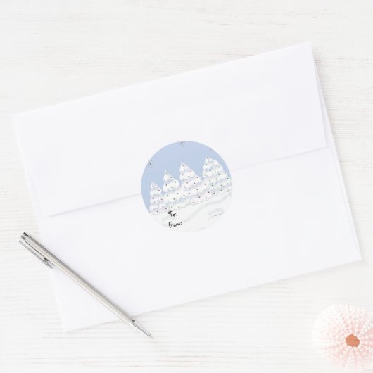 Bomen van wit ronde sticker (Envelop)