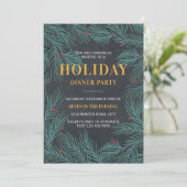 Bomen vertakkingen Elegant Holiday Dinner Party Kaart (Staand voorkant)