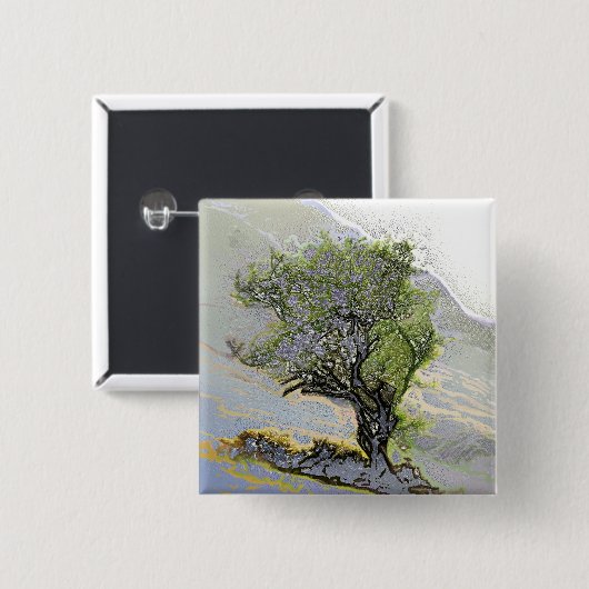 BOMEN VIERKANTE BUTTON 5,1 CM (Voorkant /achterkant)