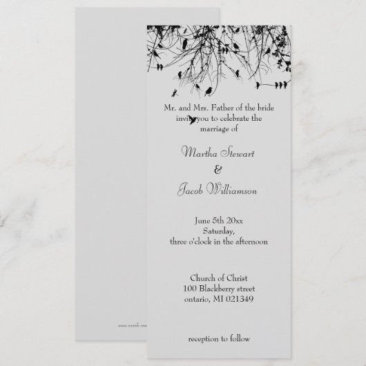 Bomen & Vogels Kaart (Voorkant / Achterkant)