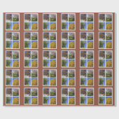 Bomen volgens de seizoensvrachtwagenhoed cadeaupapier (Vlak)