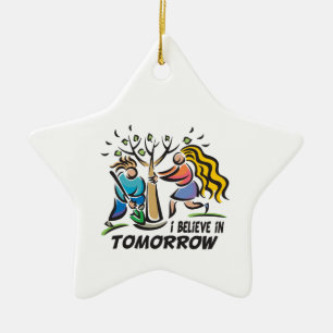Bomen voor morgen keramisch ornament
