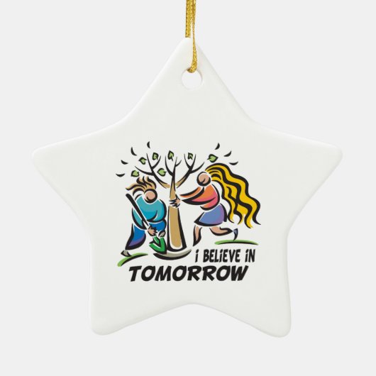 Bomen voor morgen keramisch ornament (Achterkant)