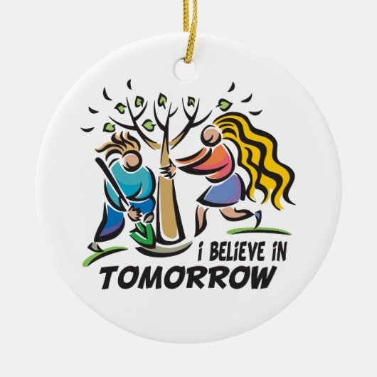 Bomen voor morgen keramisch ornament (Voorkant)