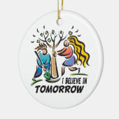 Bomen voor morgen keramisch ornament (Links)