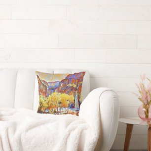 Bomen Waterval Abstract oliesschilderij Kussen