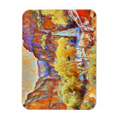 Bomen Waterval Abstract oliesschilderij Magneet (Verticaal)