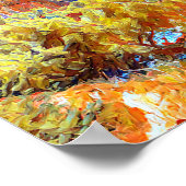 Bomen Waterval Abstract oliesschilderij Poster (Hoek)