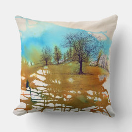 Bomen Waterverf Kussen