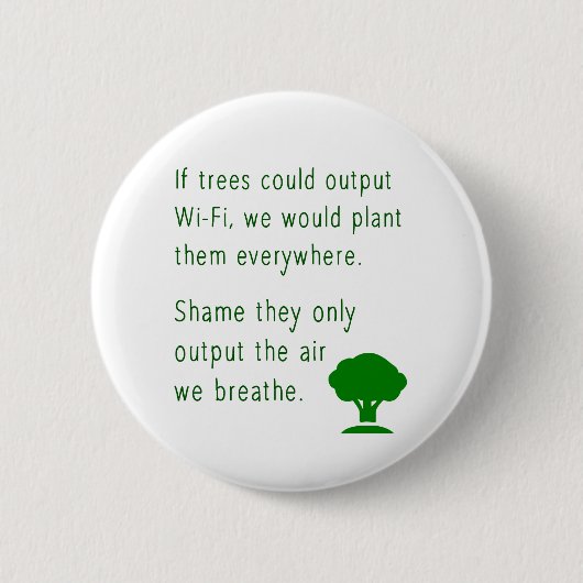 Bomen / Wi-Fi / de planeet opslaan / Groene badge Ronde Button 5,7 Cm (Voorkant)