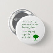 Bomen / Wi-Fi / de planeet opslaan / Groene badge Ronde Button 5,7 Cm (Voorkant /achterkant)