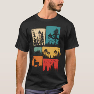 Bomen Wilde dieren Natuur Buiten Vintage Bos T-shirt