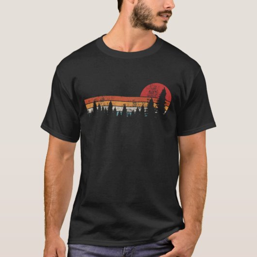 Bomen Wildlife Natuur Retro Forest T-shirt (Voorkant)