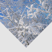 Bomen Winter Sneeuw Overdekt Blauwe Hemel Geschild Tissuepapier (Detail)