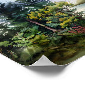 Bomen zijn gedichten Blue Smoky Mountain Pink Clou Poster (Hoek)