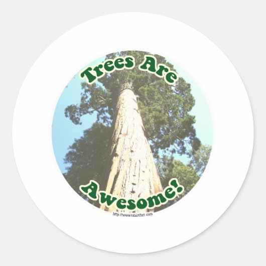 Bomen zijn Geweldige! Ronde Sticker (Voorkant)