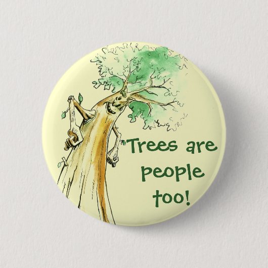 Bomen zijn ook mensen! ronde button 5,7 cm (Voorkant)