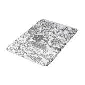 Bomen zwart en wit met de hand getekende moderne k badmat (Gekanteld)