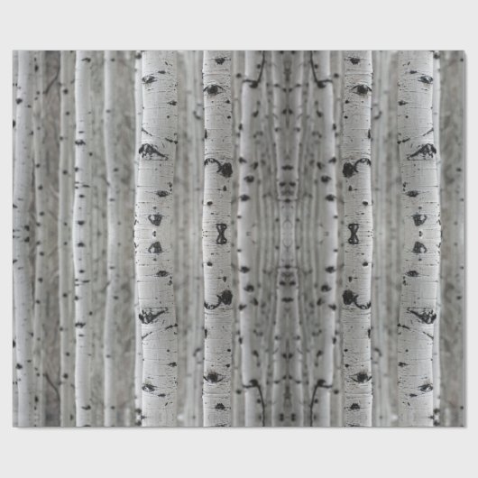 Bomen, zwart-wit cadeaupapier (Vlak)