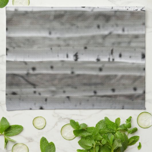 Bomen, zwart-wit, winterkeuken theedoek (Gevouwen)