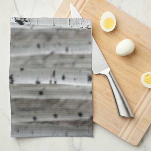 Bomen, zwart-wit, winterkeuken theedoek (Quarter Fold)