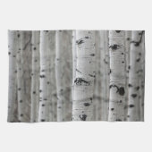 Bomen, zwart-wit, winterkeuken theedoek (Horizontaal)