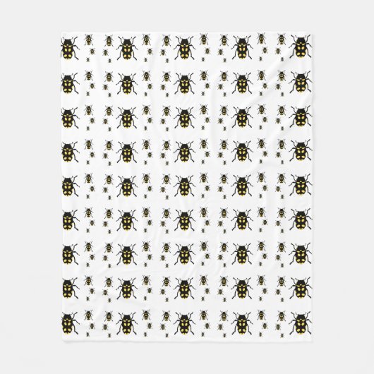 Bometelbugs op wit fleece deken (Voorkant)