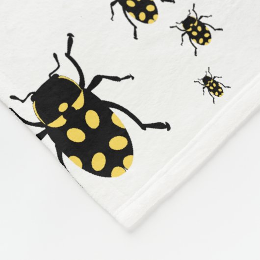 Bometelbugs op wit fleece deken (Hoek)