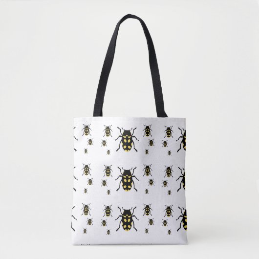 Bometelbugs op wit tote bag (Voorkant)