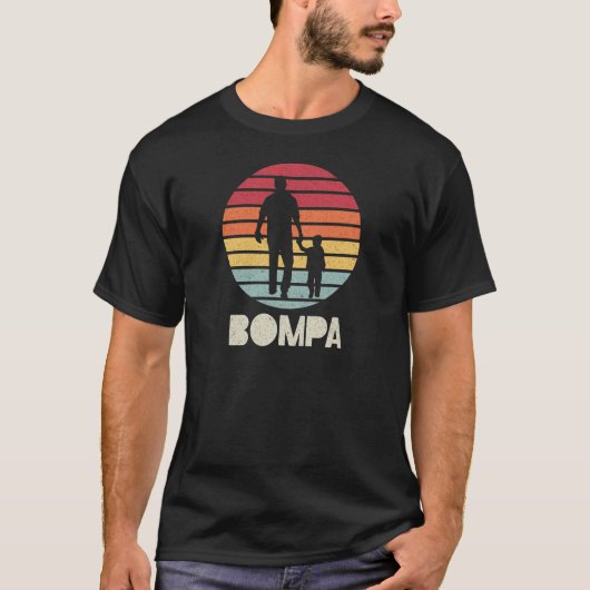 Bompa  Retro Sunset Vader en Kind T-shirt (Voorkant)