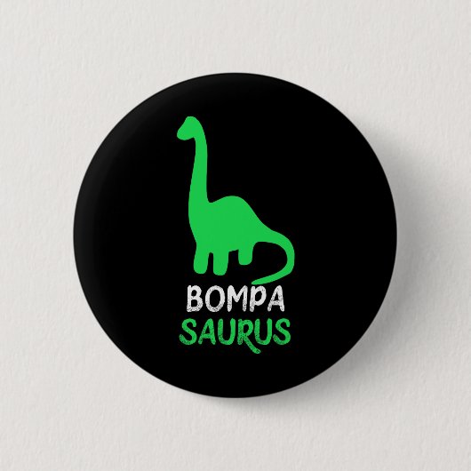 Bompa-saurus Funny Dino Dinosaur Bompasaurus Ronde Button 5,7 Cm (Voorkant)