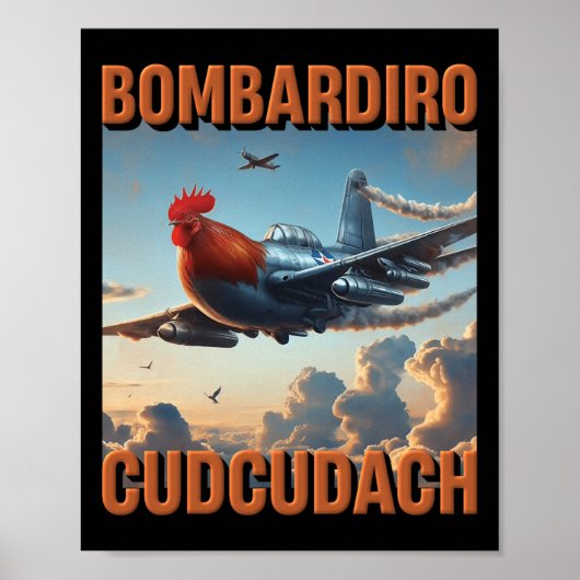 Bomrdiro Cudcudach Italiaanse Brainrot Vliegtuig H Poster (Voorkant)