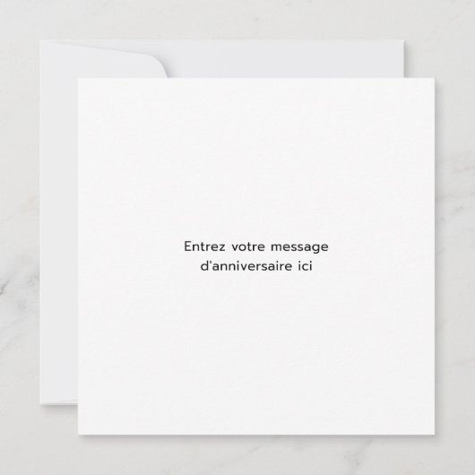 Bon Anniversaire Franse verjaardag Kaart (Achterkant)