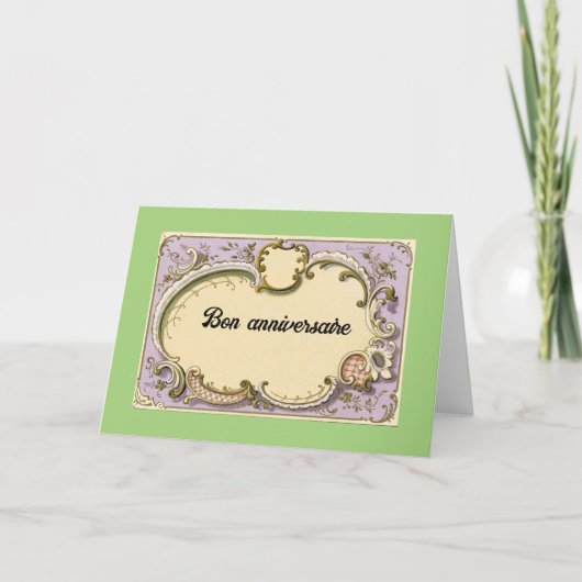 Bon anniversaire (Happy Birthday) Wenskaart Bedankkaart (Voorkant)