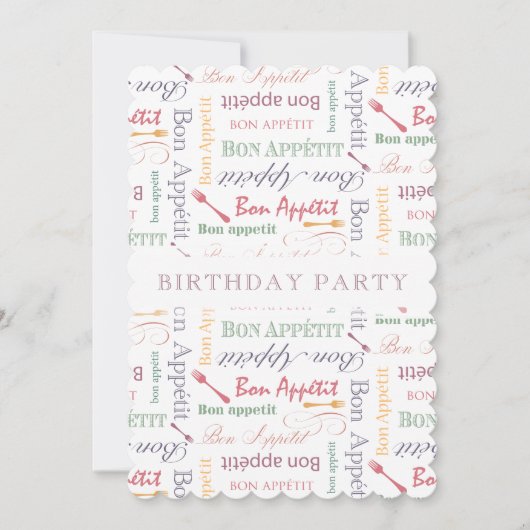Bon Appetit 40e verjaardagsfeestje voor Gourmet Kaart (Voorkant)