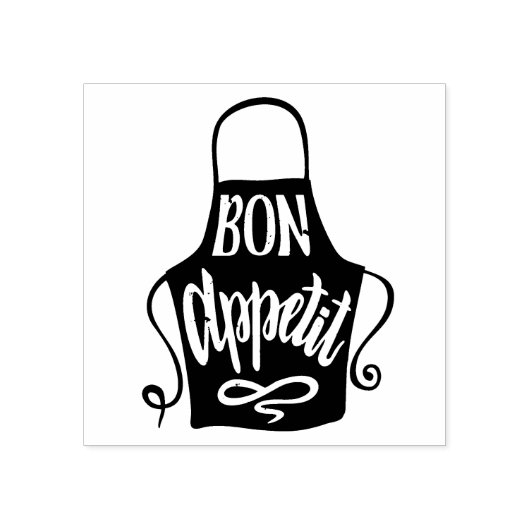 Bon Appetit Baking Schort Rubberstempel (Afrduk)