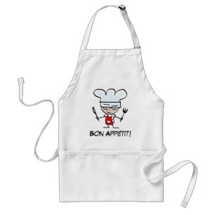 Bon appetit bbq schort met schattige cartoon chef