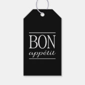 BON APPETIT Black Food Quote Cadeaulabel (Voorkant)