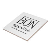 BON APPETIT Black & White Kitchen Typography Quote Tegeltje (Zijkant)