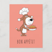 Bon Appétit Chef Cook Schattige Funny Dog Puppy Ca Briefkaart (Voorkant)