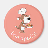 Bon Appétit Chef Cook Schattige Funny Dog Puppy Ca Magneet (Voorkant)